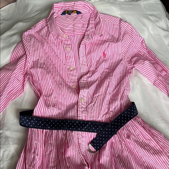 Polo Ralph Lauren Other - Pink Striped Button-Up Dress with Belt